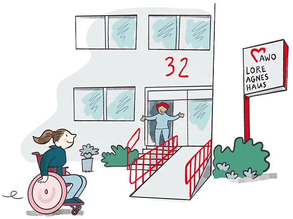 Illustration Eingang zum Lore Agnes Haus